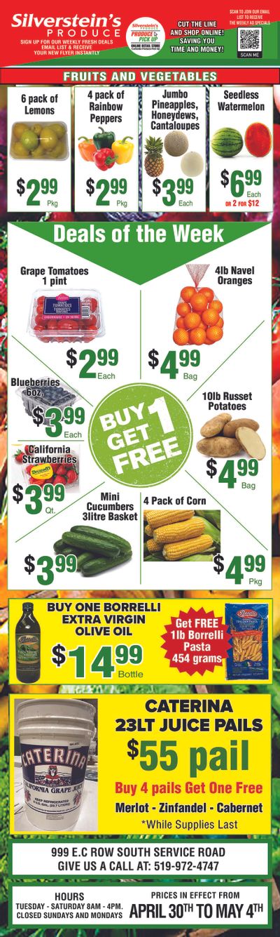 Silverstein's Produce Flyer April 30 to May 4