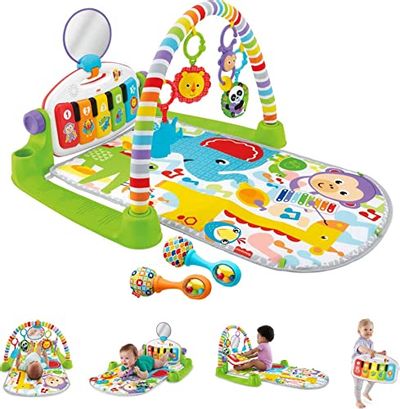 Fisher-Price Baby Playmat Deluxe Kick & Play Piano Gym & Maracas with Smart Stages Learning Content, 5 Linkable Toys & 2 Soft Rattles $34.93 (Reg $49.99)