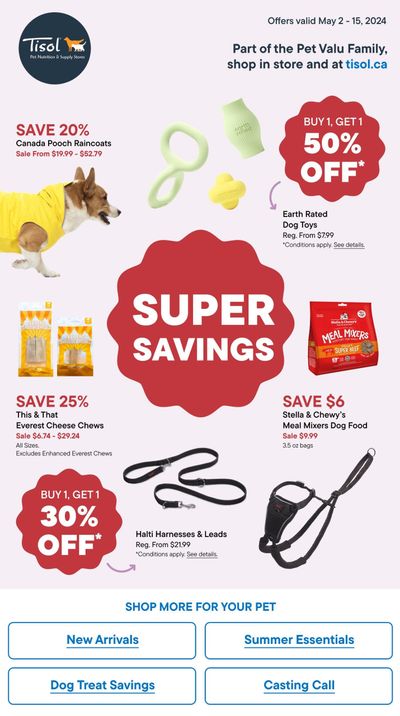 Tisol Pet Nutrition & Supply Stores Flyer May 2 to 29