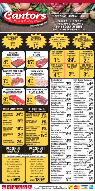 Cantor's Meats Flyer May 2 to 8