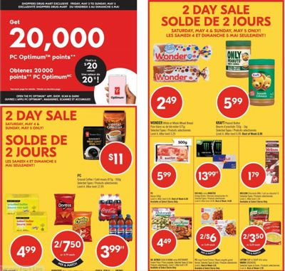 Shoppers Drug Mart Canada: Earn 20,000 PC Optimum Points May 3rd – 5th