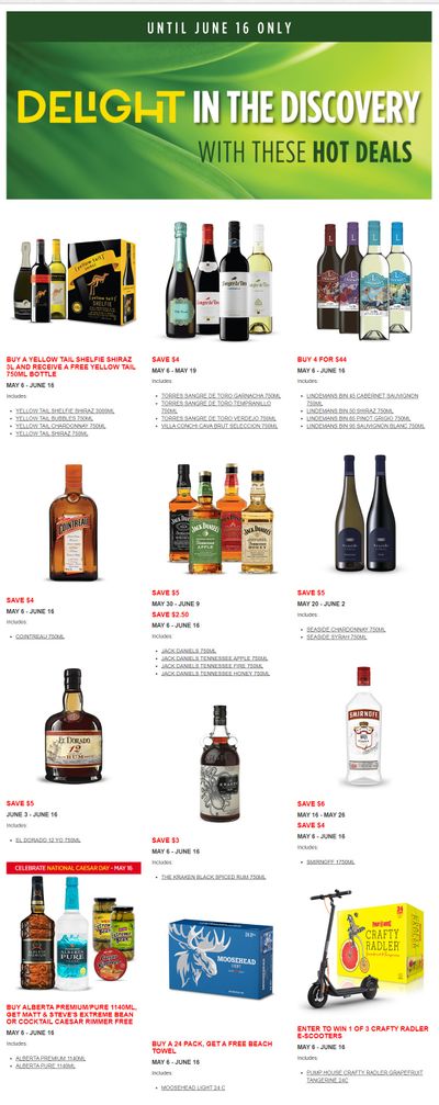 Alcool NB Liquor Flyer May 6 to June 16