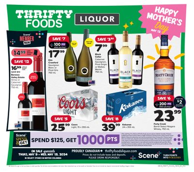 Thrifty Foods Liquor Flyer May 9 to 15