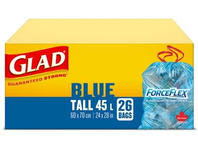 Glad Blue Force Flex Drawstring Tall Recycling Bags On Sale for $ 4.79 at Canadian Tire Canada