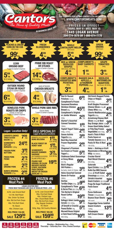 Cantor's Meats Flyer May 9 to 15