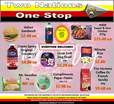 Two Nations One Stop Flyer May 10 to 16