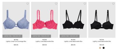 La Senza Canada: 20% off Select Bras + 40% off Select Lingerie + Clearance