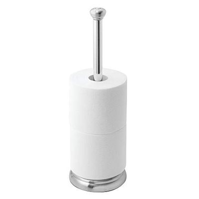 iDesign York Metal Toilet Tissue Roll Reserve for Bathroom, Compact Organizer Caddy Holds 3 Rolls of Paper, Brushed Stainless Steel and Chrome $13.8 (Reg $20.14)