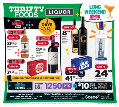 Thrifty Foods Liquor Flyer May 16 to 22