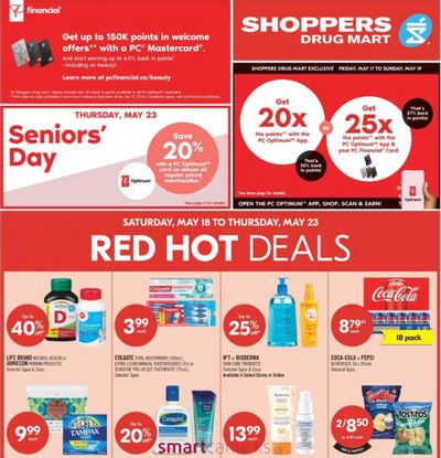 Shoppers Drug Mart Canada: 20x The PC Optimum Points May 17th – 19th or 25x When You Pay With PC Financial Card