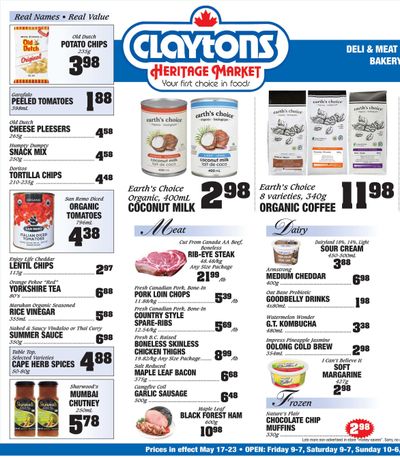 Claytons Heritage Market Flyer May 17 to 23