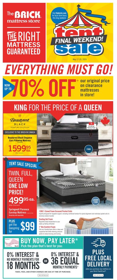 The Brick Mattress Store Flyer May 17 to 20