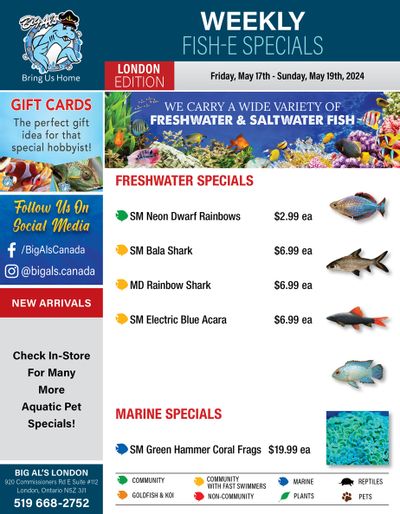 Big Al's (London) Weekend Specials May 17 to 19