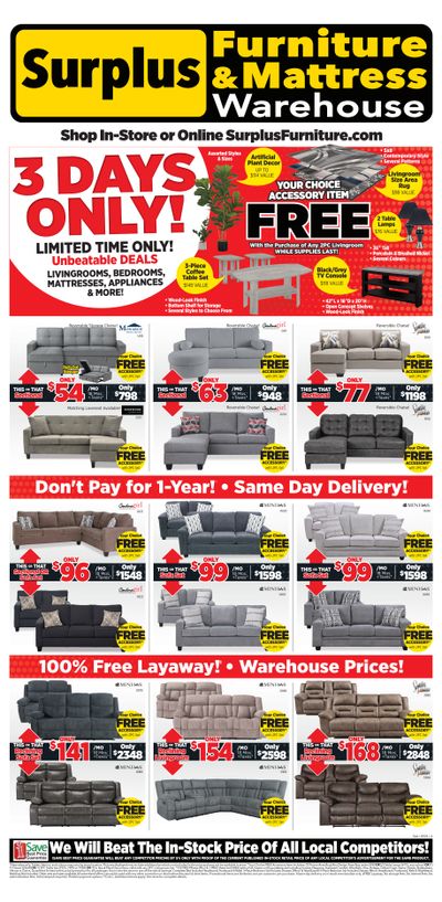 Surplus Furniture & Mattress Warehouse (Sydney) Flyer May 20 to 26