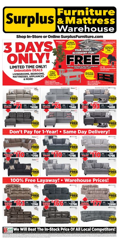 Surplus Furniture & Mattress Warehouse (St. John's) Flyer May 20 to 26