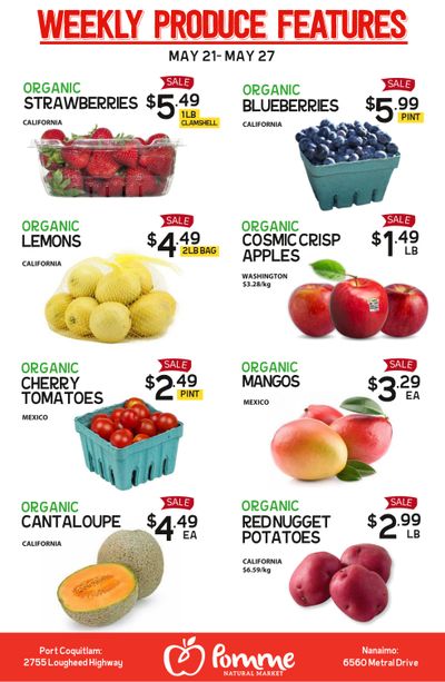 Pomme Natural Market Weekly Produce Flyer May 21 to 27