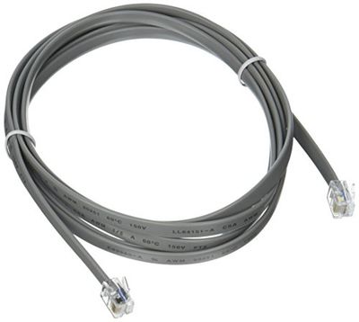 C2G 09598 RJ12 6P6C Straight Modular Cable, Silver (7 Feet, 2.13 Meters) $3.77 (Reg $5.93)