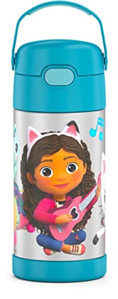 THERMOS FUNTAINER 12 Ounce Stainless Steel Vacuum Insulated Kids Straw Bottle, Gabby's Dollhouse $25.42 (Reg $28.77)