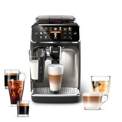 Philips 5400 Series Fully Automatic Espresso Machine - LatteGo Milk Frother, 12 Coffee Varieties, Intuitive Touch Display, Black, (EP5447/94) $999.99 (Reg $1265.87)