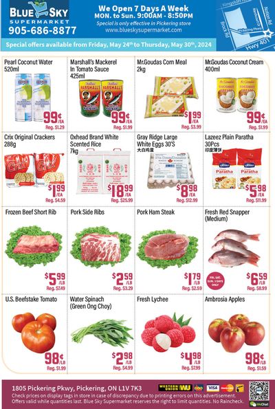 Blue Sky Supermarket (Pickering) Flyer May 24 to 30