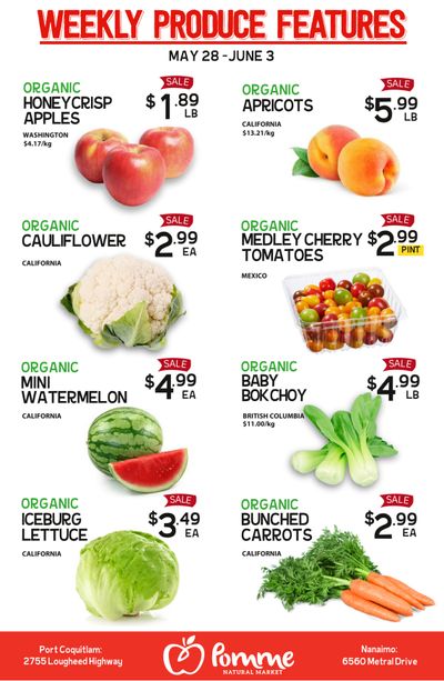 Pomme Natural Market Weekly Produce Flyer May 28 to June 3