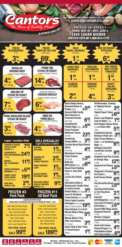 Cantor's Meats Flyer May 30 to June 5