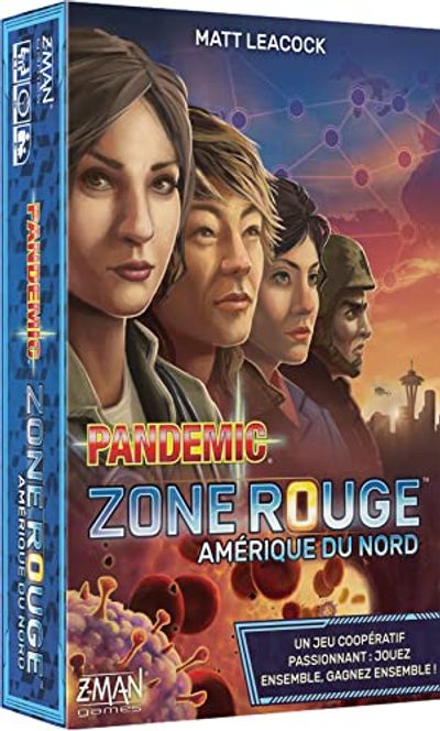 Pandemic Zone Rouge - Amérique du Nord - Un jeu coopératif du studio Z-Man Games | 2 à 4 joueurs | jeu pour la famille | Jeu d’environ 30 minutes | Jeu pour soirée familial |Pour enfants et adultes 8+ $8.97 (Reg $16.21)