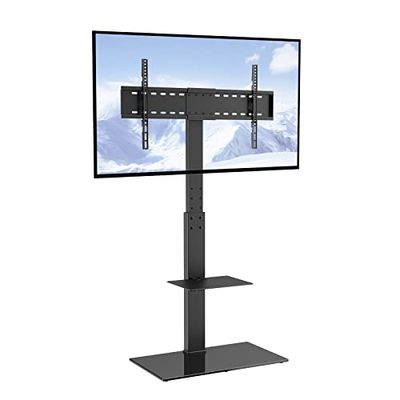 VEVOR TV Stand Mount, Swivel Tall TV Stand for 32 to 85 inch TVs, Height Adjustable Portable Floor TV Stand with Tempered Glass Base for Bedroom, Living Room $79.03 (Reg $121.59)