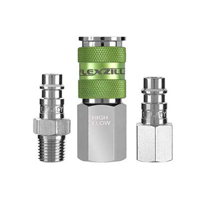 Flexzilla A53452FZ Pro High Flow Coupler and Plug Kit, 1/4" Npt, 3 Piece $15.51 (Reg $19.40)