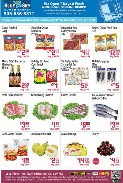 Blue Sky Supermarket (Pickering) Flyer May 31 to June 6