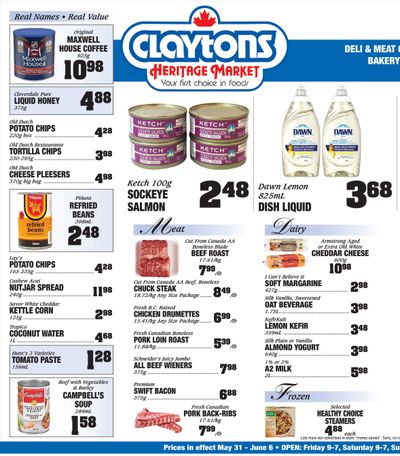 Claytons Heritage Market Flyer May 31 to June 6