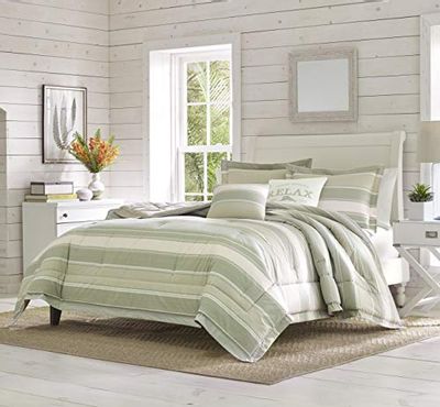 Tommy Bahama - Queen Comforter Set, Reversible Cotton Bedding with Matching Shams & Bonus Throw Pillows, All Season Home Decor (Serenity Green, Queen) $181.74 (Reg $289.78)
