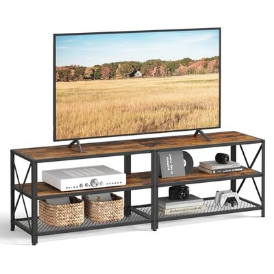VASAGLE TV Stand for TV up to 70 Inches, TV Bench, Entertainment Center, 3-Tier TV Console, Rustic Brown and Black ULTV095B01 $159.99 (Reg $189.99)