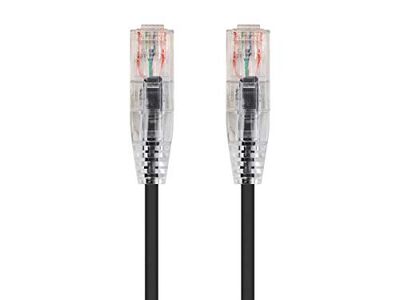 Monoprice Cat6 Ethernet Patch Cable - 50 feet - Black | Snagless RJ45 Stranded 550MHz UTP CMR Riser Rated Pure Bare Copper Wire 28AWG - SlimRun Series $24.61 (Reg $36.74)
