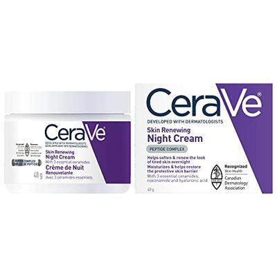 CeraVe Night Cream for Face, Skin Renewing Moisturizer for Men & Women With Hyaluronic Acid, Niacinamide, Bio Peptides & Ceramides. Fragrance Free, Non-comedogenic, Suitable for Sensitive Skin $25.98 (Reg $29.50)