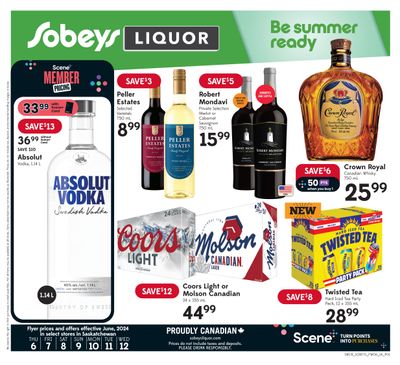Sobeys (SK) Liquor Flyer June 6 to 12