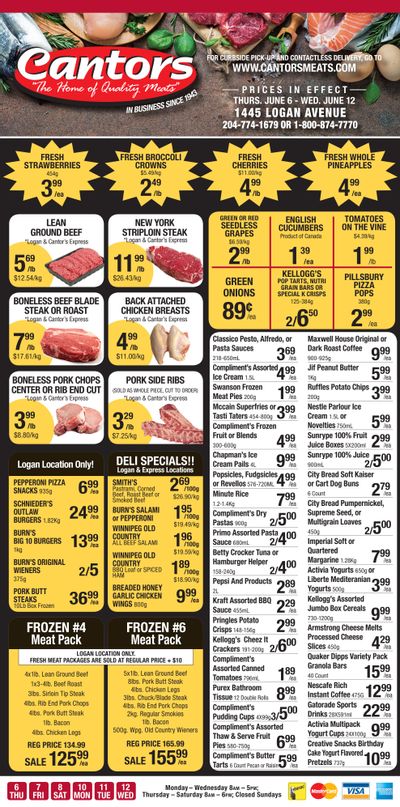 Cantor's Meats Flyer June 6 to 12