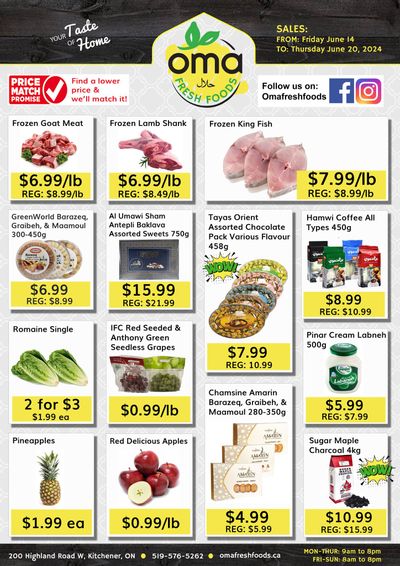 Oma Fresh Foods Flyer June 14 to 20