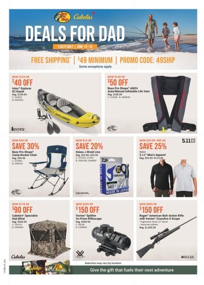 Bass Pro Shops Deals For Dad Flyer June 14 to 16