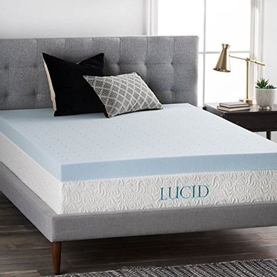 LUCID 4 Inch Gel Memory Foam Mattress Topper - Ventilated Design - Ultra Plush - Full $106.9 (Reg $134.99)