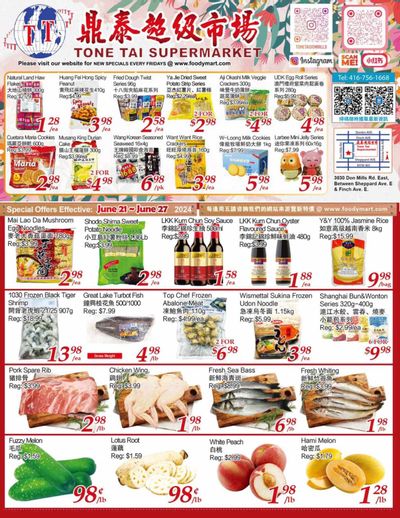 Tone Tai Supermarket Flyer June 21 to 27