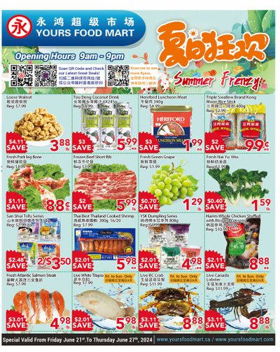 Yours Food Mart Flyer June 21 to 27