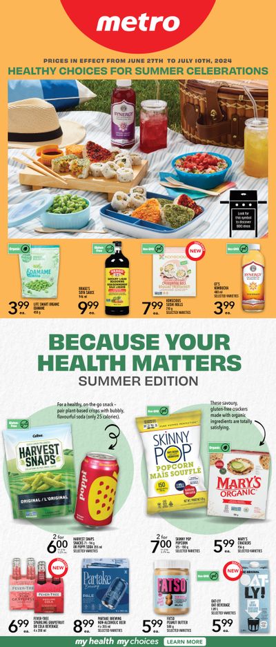 Metro (ON) Healthy Choices For Summer Celebrations Flyer June 27 to July 10