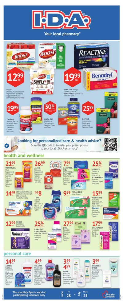 I.D.A. Pharmacy Monthly Flyer June 28 to July 25
