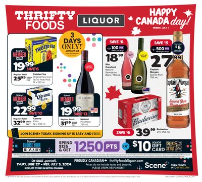 Thrifty Foods Liquor Flyer June 27 to July 3
