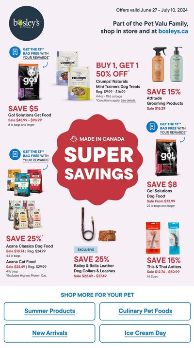 Bosley's by PetValu Flyer June 27 to July 3