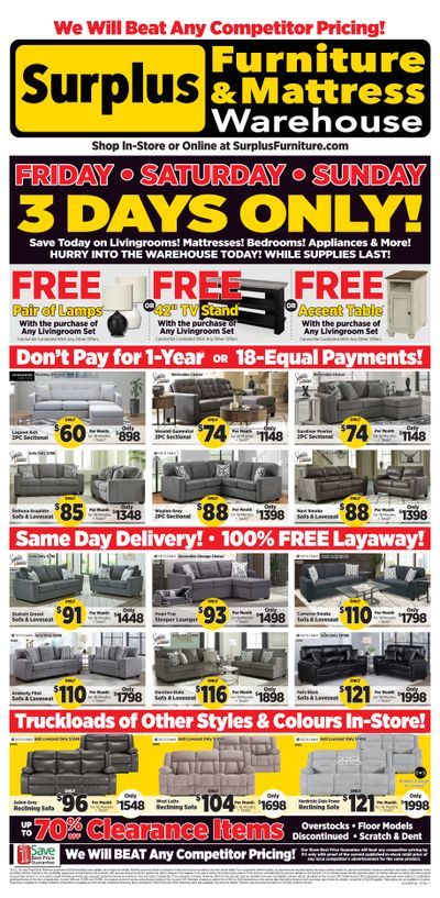 Surplus Furniture & Mattress Warehouse (St. John's) Flyer July 2 to 7