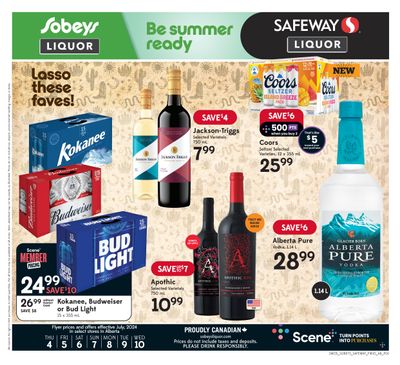 Sobeys/Safeway (AB) Liquor Flyer July 4 to 10