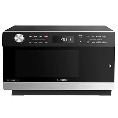 Galanz GTWHG12S1SA10A 1.2 Cu.Ft 4-in-1 ToastWave Microwave with TotalFry 360 Air Fryer, Convection Oven, Toaster Oven, Sensor Reheat, Sensor Cook, 1000W, Black, Stainless Steel $249 (Reg $357.93)