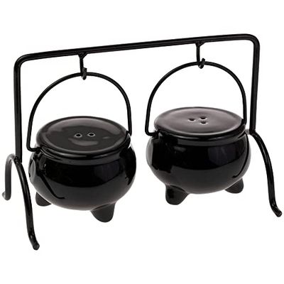 Boston International Ceramic Shakers Dishwasher and Microwave Safe Halloween Party Decorations Salt & Pepper Set, 2.5" x 2" Each, Cauldron $24.6 (Reg $27.05)